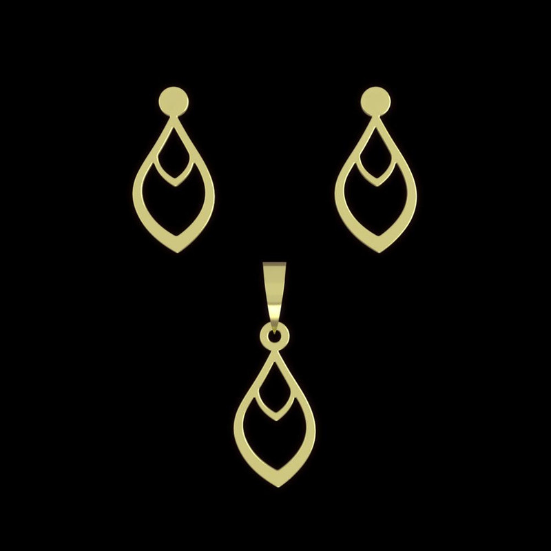 نیم ست طلا 18 عیار زنانه مدوپد مدل اشک کد NA11618