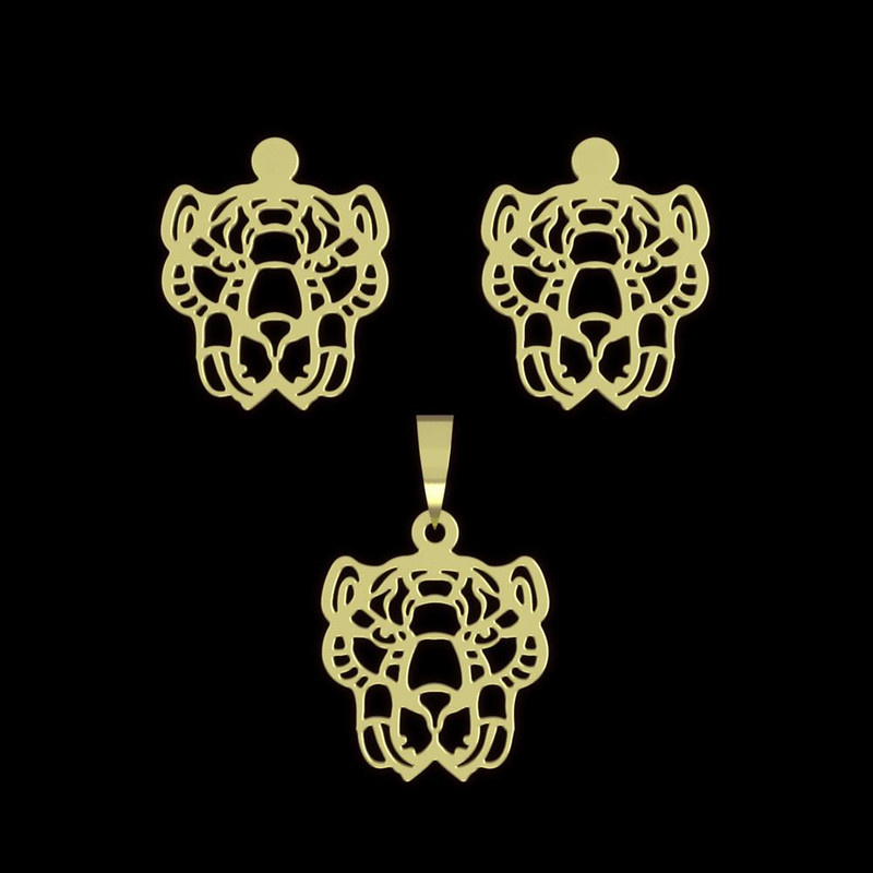 نیم ست طلا 18 عیار زنانه مدوپد مدل ببر کد NA11646