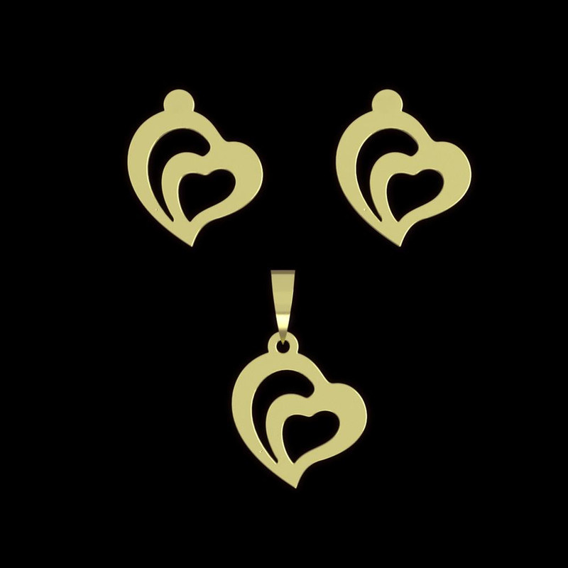 نیم ست طلا 18 عیار زنانه مدوپد مدل قلب کد NA11656