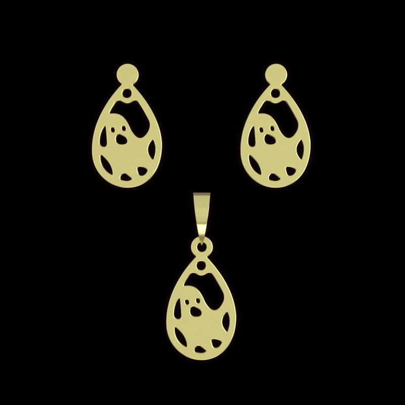 نیم ست طلا 18 عیار زنانه مدوپد مدل روح کد NA11671