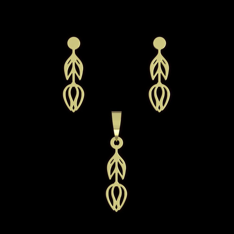 نیم ست طلا 18 عیار زنانه مدوپد مدل گل کد NA11724