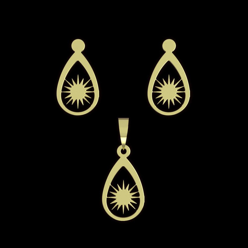 نیم ست طلا 18 عیار زنانه مدوپد مدل خورشید کد NA11748