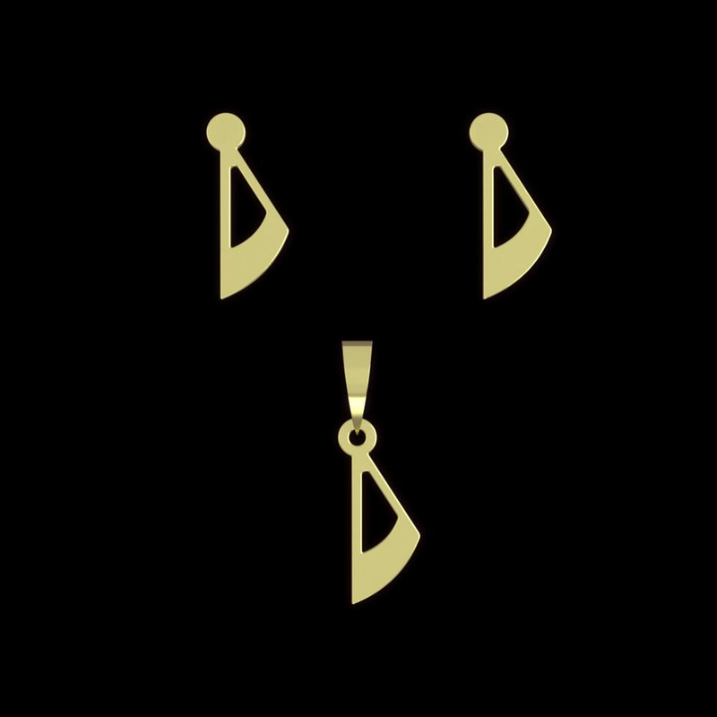 نیم ست طلا 18 عیار زنانه مدوپد مدل هندسی کد NA11753