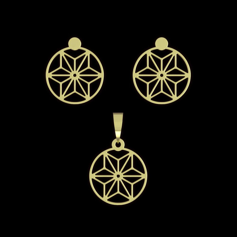 نیم ست طلا 18 عیار زنانه مدوپد مدل ستاره کد NA11811