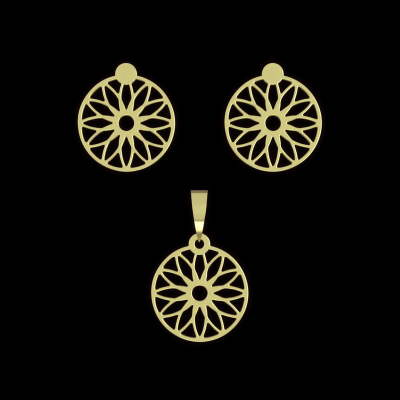 نیم ست طلا 18 عیار زنانه مدوپد مدل خورشید کد NA11814