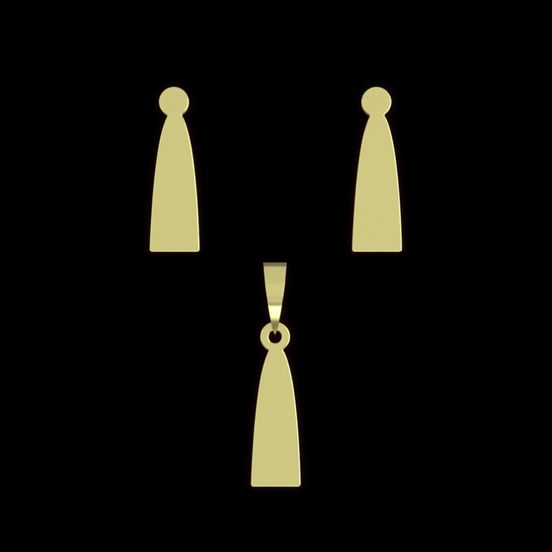 نیم ست طلا 18 عیار زنانه مدوپد مدل هندسی کد NA11824