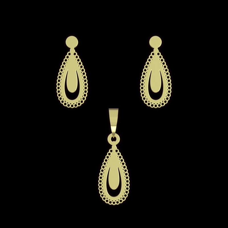 نیم ست طلا 18 عیار زنانه مدوپد مدل هندسی کد NA10561