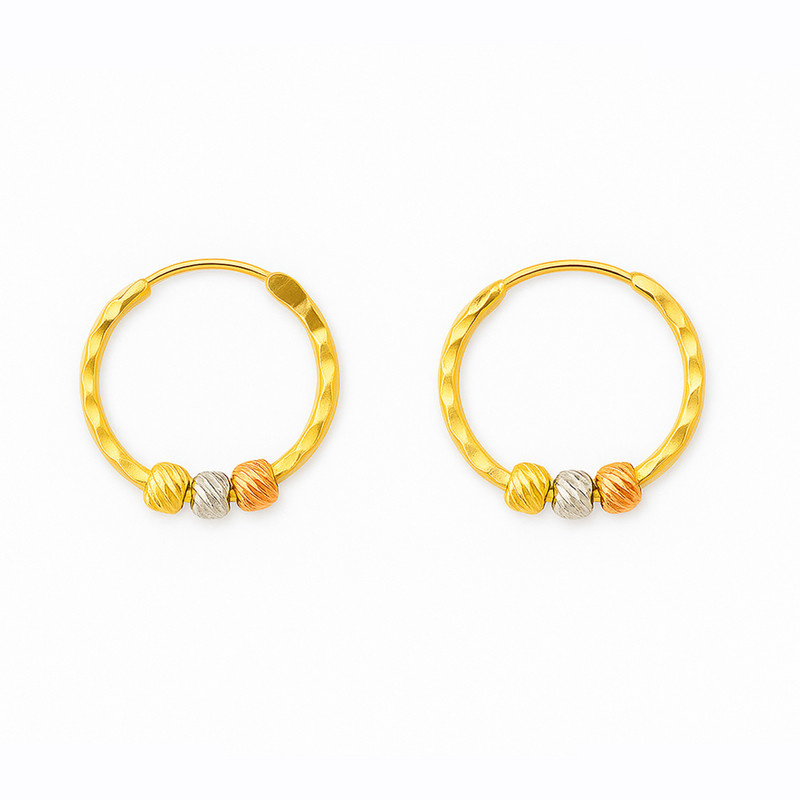 گوشواره حلقهای طلا 18 عیار زنانه مدوپد مدل البرنادو