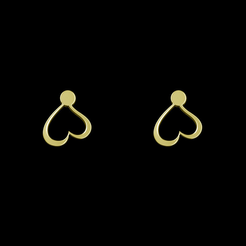 گوشواره طلا 18 عیار زنانه مدوپد مدل قلب کد GA1-10280