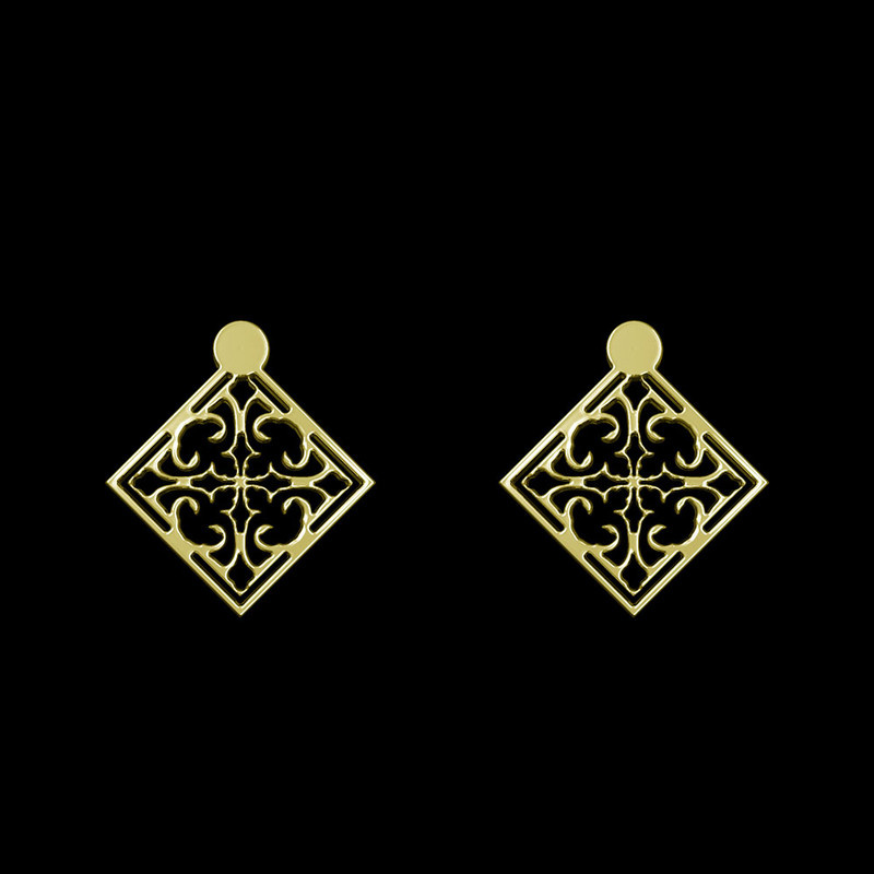 گوشواره طلا 18 عیار زنانه مدوپد مدل اسلیمی کد GA1-10389