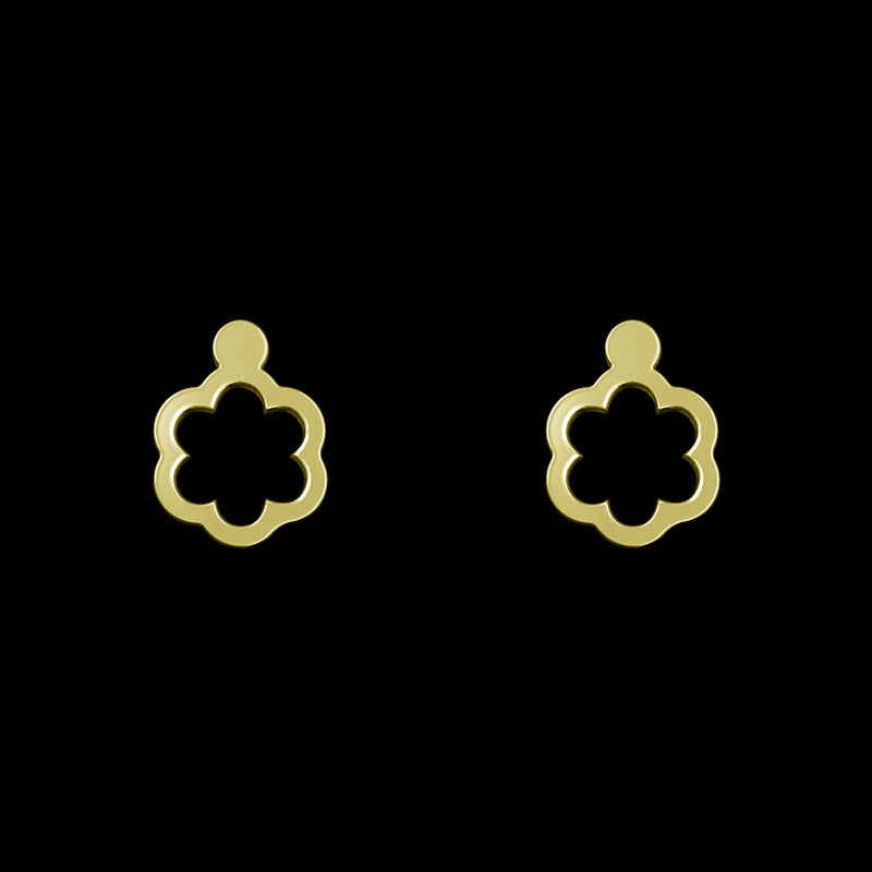 گوشواره طلا 18 عیار زنانه مدوپد مدل گل کد GA1-10454