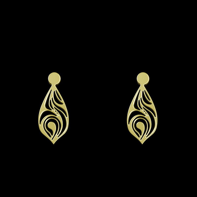 گوشواره طلا 18 عیار زنانه مدوپد مدل اشک کد GA1-10484