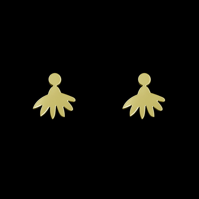 گوشواره طلا 18 عیار زنانه مدوپد مدل برگ کد GA1-10515