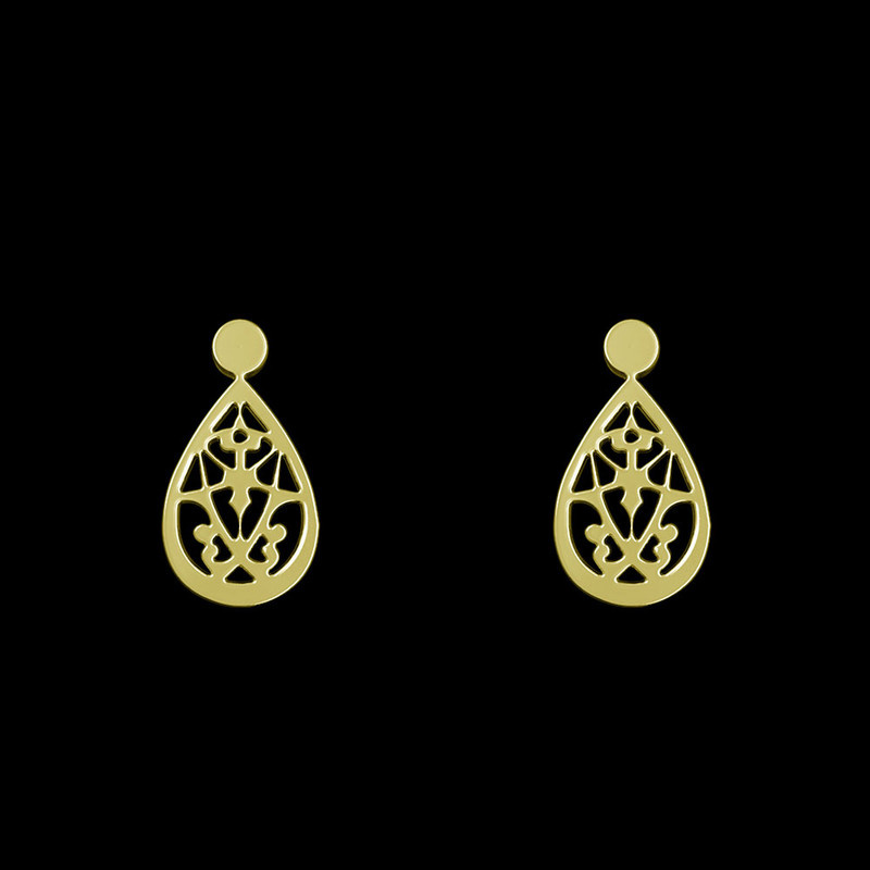 گوشواره طلا 18 عیار زنانه مدوپد مدل اشک کد GA1-10670