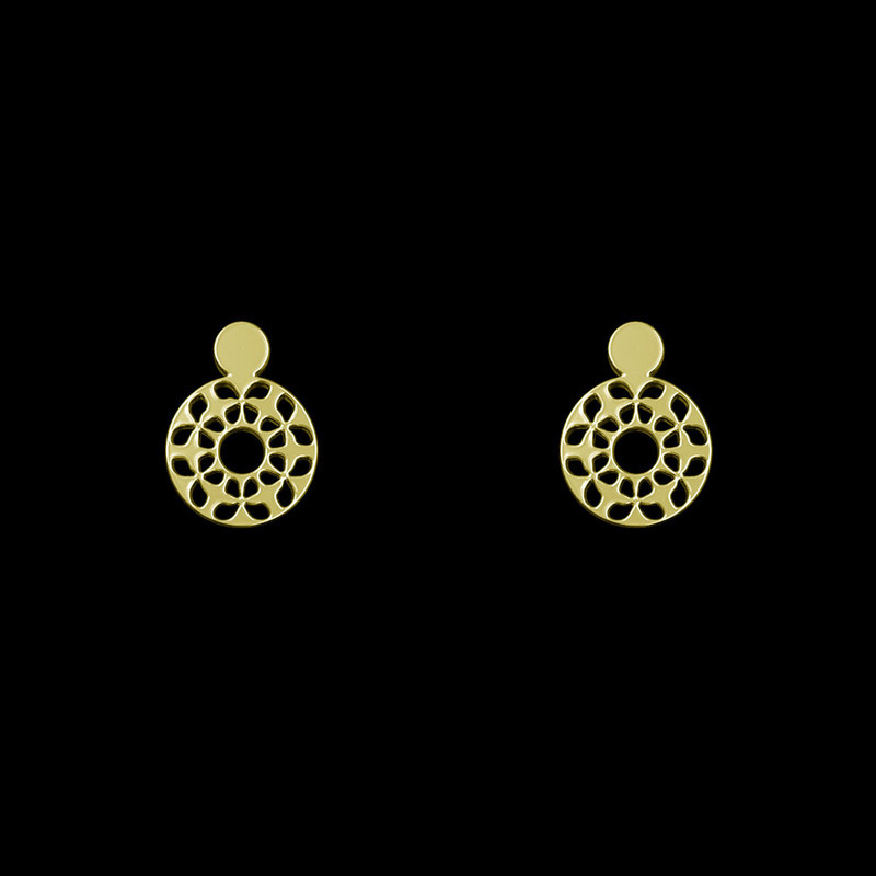 گوشواره طلا 18 عیار زنانه مدوپد مدل دایره کد GA1-10678