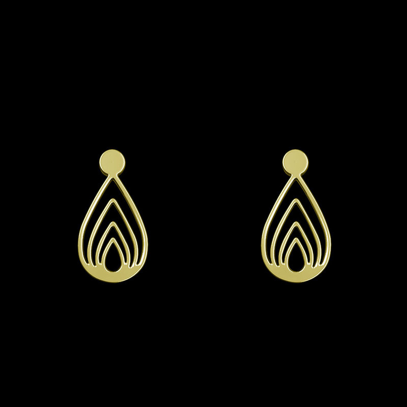 گوشواره طلا 18 عیار زنانه مدوپد مدل اشک کد GA1-10683