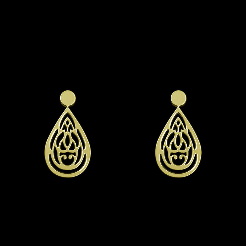 گوشواره طلا 18 عیار زنانه مدوپد مدل اشک کد GA1-10685