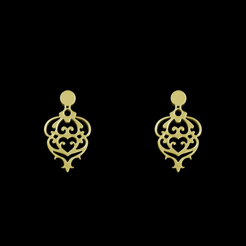 گوشواره طلا 18 عیار زنانه مدوپد مدل اسلیمی کد GA1-10701