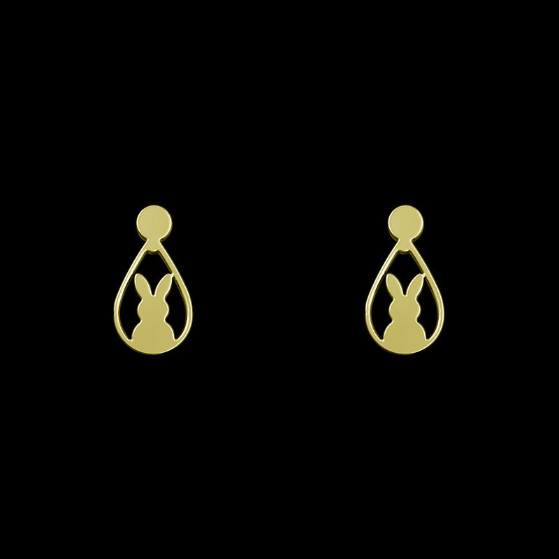 گوشواره طلا 18 عیار زنانه مدوپد مدل خرگوش کد GA1-10702