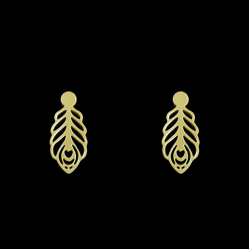 گوشواره طلا 18 عیار زنانه مدوپد مدل هندسی کد GA1-10716