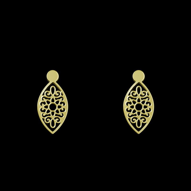 گوشواره طلا 18 عیار زنانه مدوپد مدل هندسی کد GA1-10766