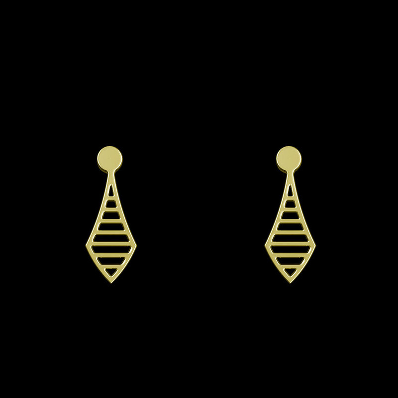 گوشواره طلا 18 عیار زنانه مدوپد مدل هندسی کد GA1-10938