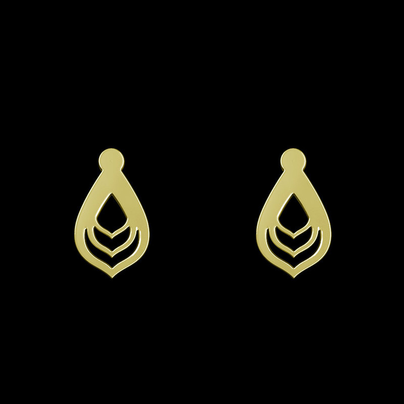 گوشواره طلا 18 عیار زنانه مدوپد مدل اشک کد GA1-10958