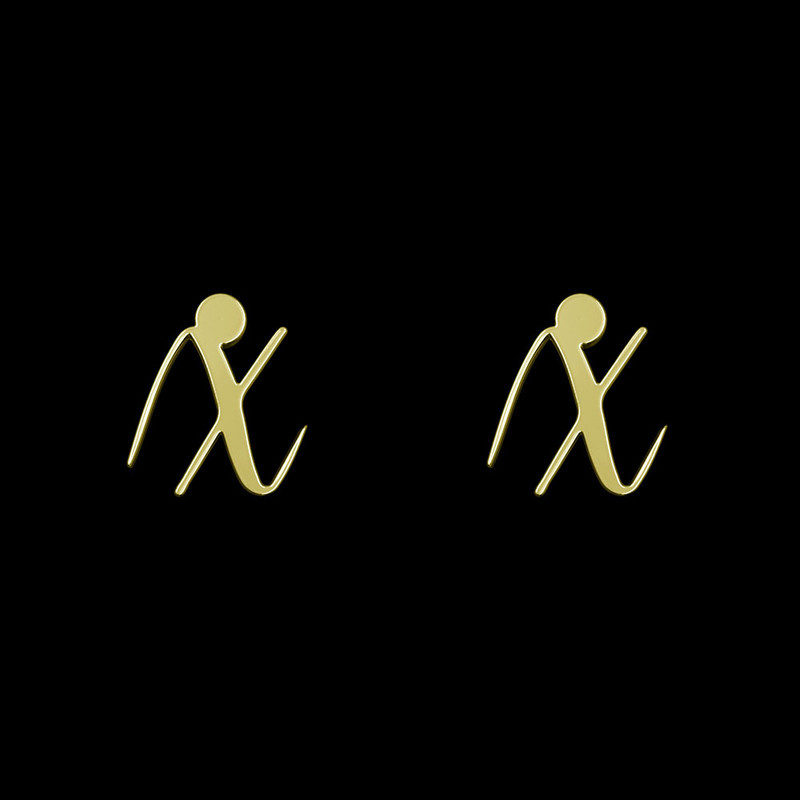 گوشواره طلا 18 عیار زنانه مدوپد مدل حرف x کد GA1-10978
