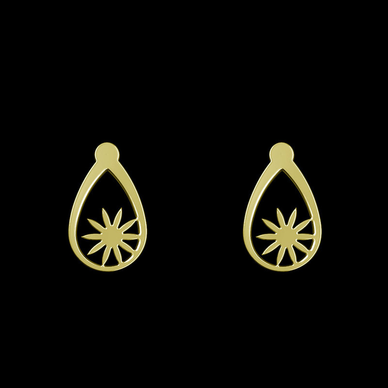 گوشواره طلا 18 عیار زنانه مدوپد مدل گل کد GA1-10987