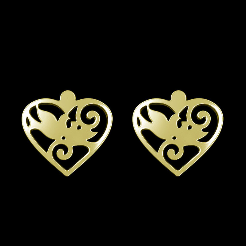 گوشواره طلا 18 عیار زنانه مدوپد مدل قلب کد GA1-11046