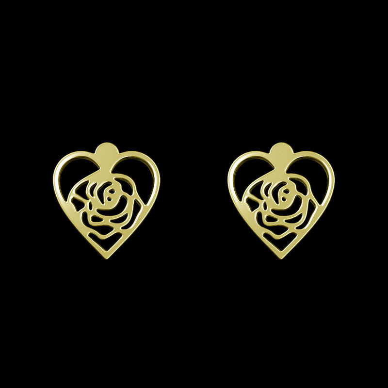 گوشواره طلا 18 عیار زنانه مدوپد مدل قلب کد GA1-11062