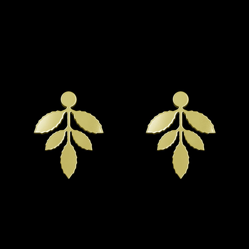 گوشواره طلا 18 عیار زنانه مدوپد مدل برگ کد GA1-11083