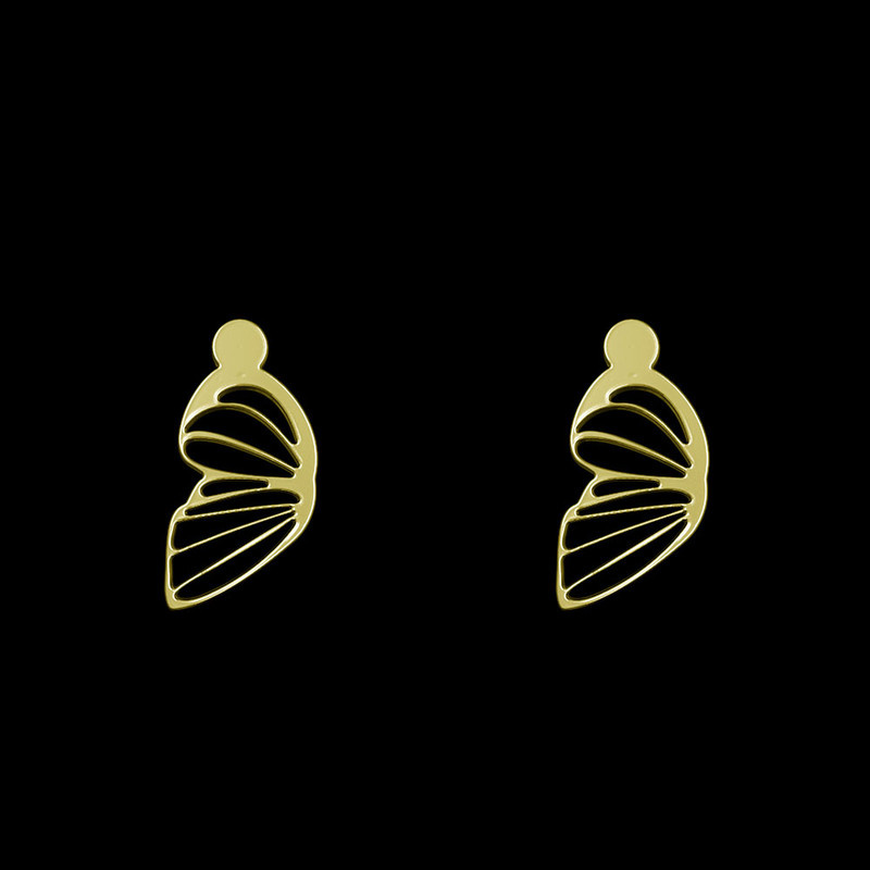 گوشواره طلا 18 عیار زنانه مدوپد مدل بال پروانه کد GA1-11092