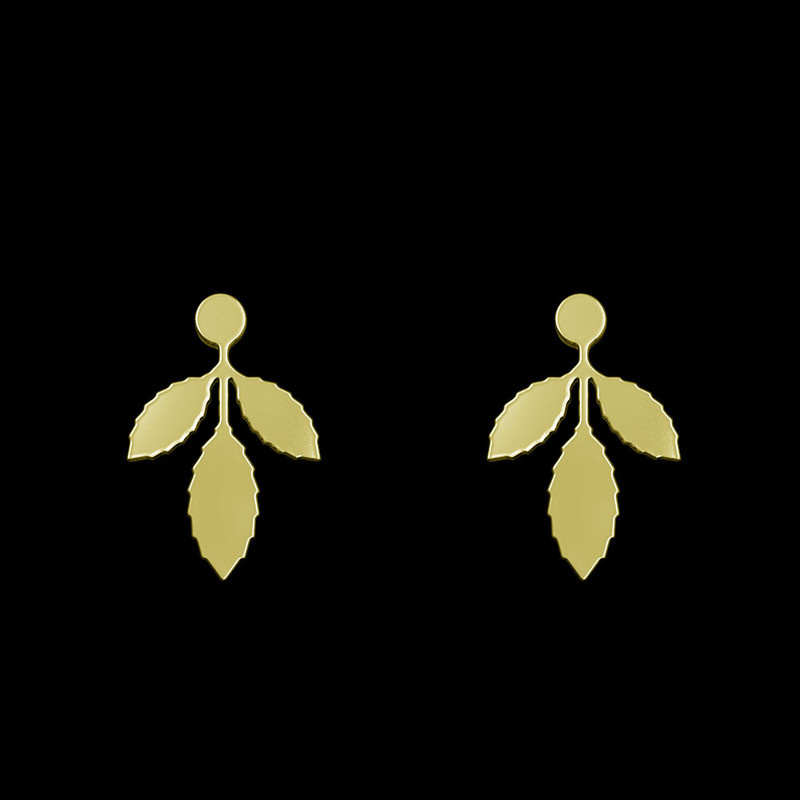 گوشواره طلا 18 عیار زنانه مدوپد مدل برگ کد GA1-11101