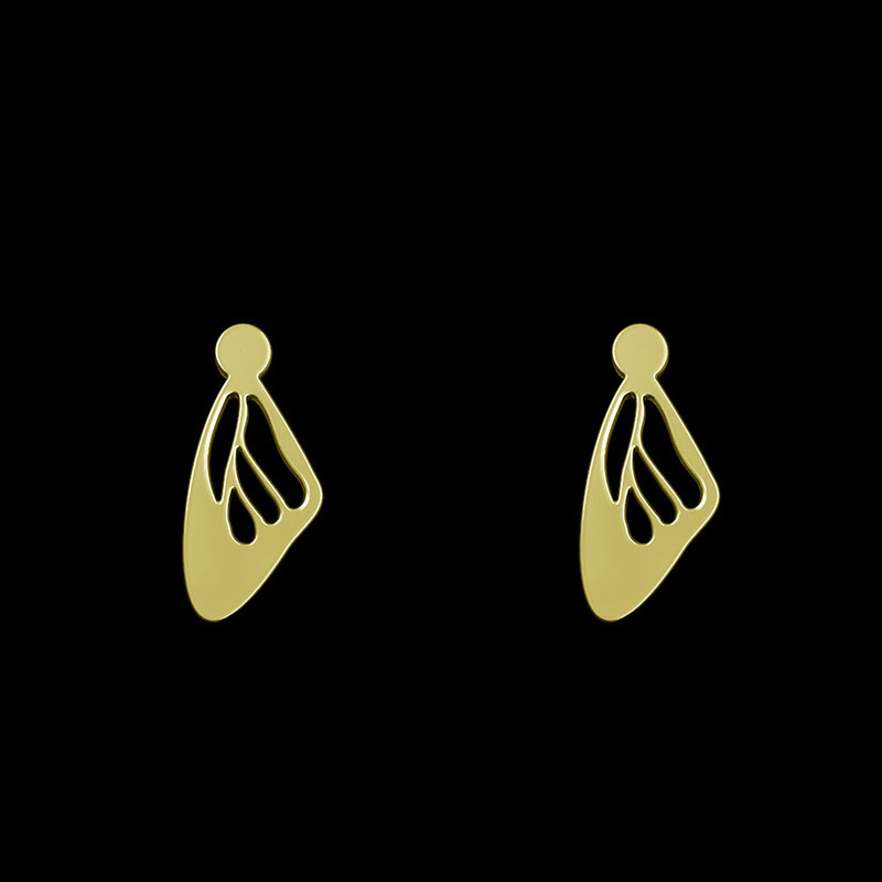 گوشواره طلا 18 عیار زنانه مدوپد مدل بال پروانه کد GA1-11102