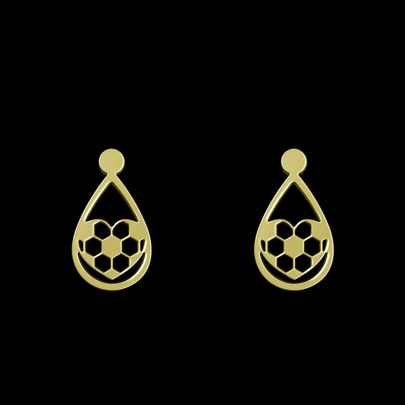 گوشواره طلا 18 عیار زنانه مدوپد مدل قلب فوتبالی کد GA1-11163