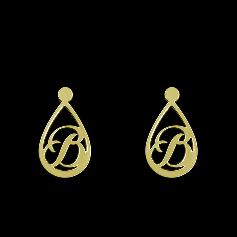 گوشواره طلا 18 عیار زنانه مدوپد مدل حرف B کد GA1-11190