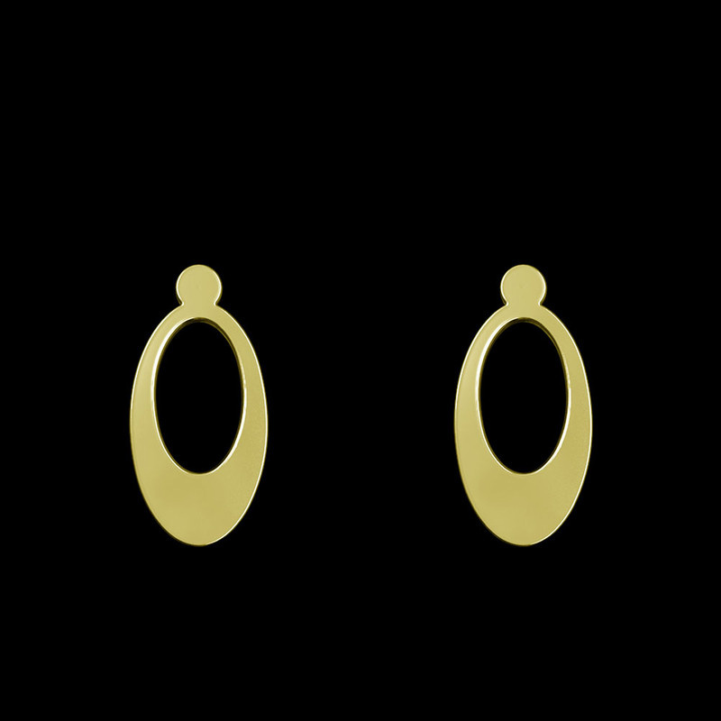 گوشواره طلا 18 عیار زنانه مدوپد مدل بیضی کد GA1-11206