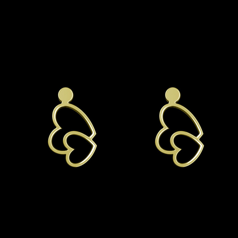 گوشواره طلا 18 عیار زنانه مدوپد مدل قلب کد GA1-11256