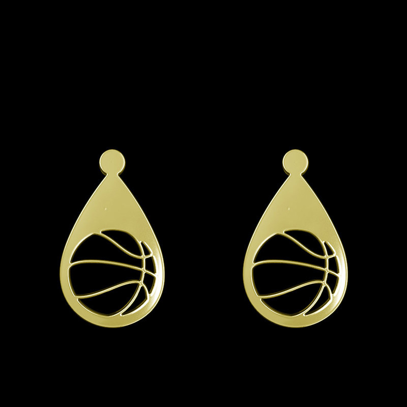 گوشواره طلا 18 عیار زنانه مدوپد مدل حرف بسکتبال کد GA1-11266