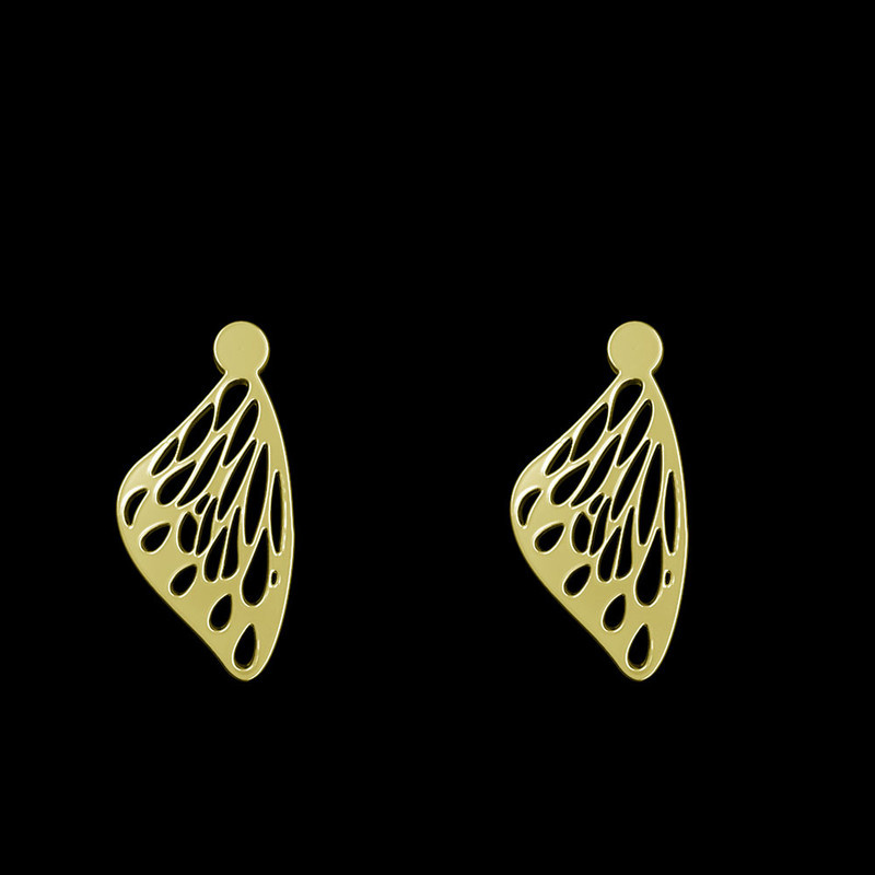 گوشواره طلا 18 عیار زنانه مدوپد مدل بال پروانه کد GA1-11282