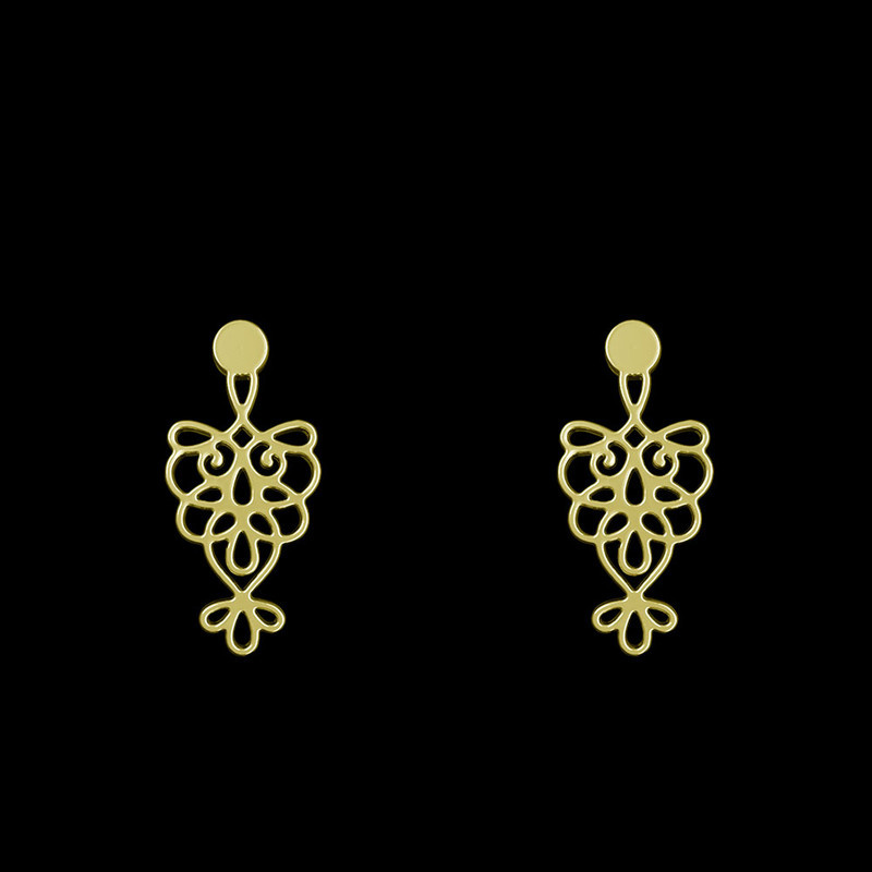 گوشواره طلا 18 عیار زنانه مدوپد مدل اسلیمی کد GA1-11346