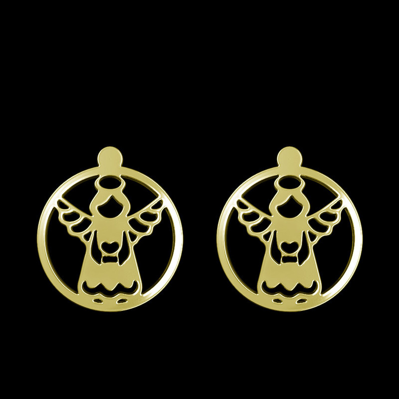 گوشواره طلا 18 عیار زنانه مدوپد مدل فرشته کد GA1-11355