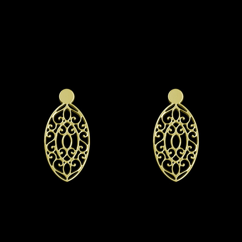 گوشواره طلا 18 عیار زنانه مدوپد مدل هندسی کد GA1-11376