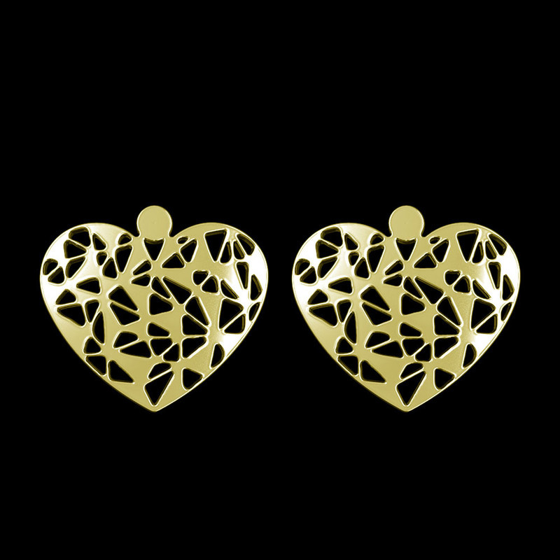 گوشواره طلا 18 عیار زنانه مدوپد مدل قلب کد GA1-11391