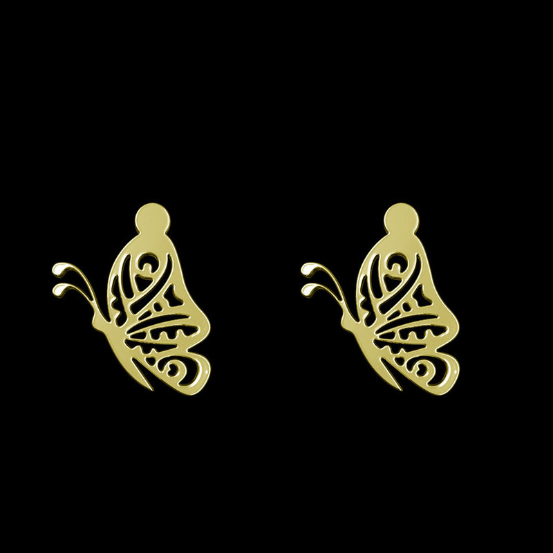 گوشواره طلا 18 عیار زنانه مدوپد مدل پروانه کد GA1-11392