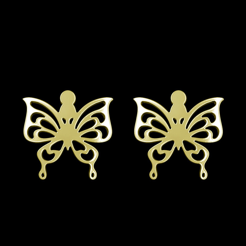 گوشواره طلا 18 عیار زنانه مدوپد مدل پروانه کد GA1-11397