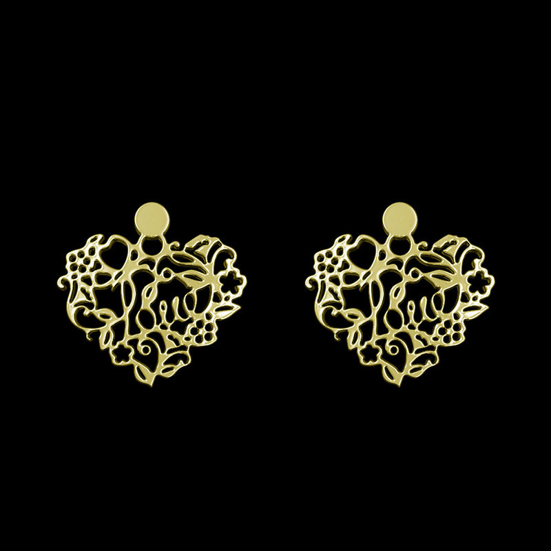 گوشواره طلا 18 عیار زنانه مدوپد مدل قلب کد GA1-11415