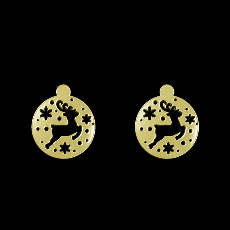 گوشواره طلا 18 عیار زنانه مدوپد مدل گوزن کد GA1-11434