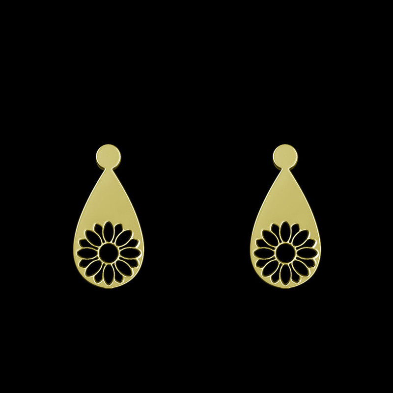 گوشواره طلا 18 عیار زنانه مدوپد مدل گل کد GA1-11456